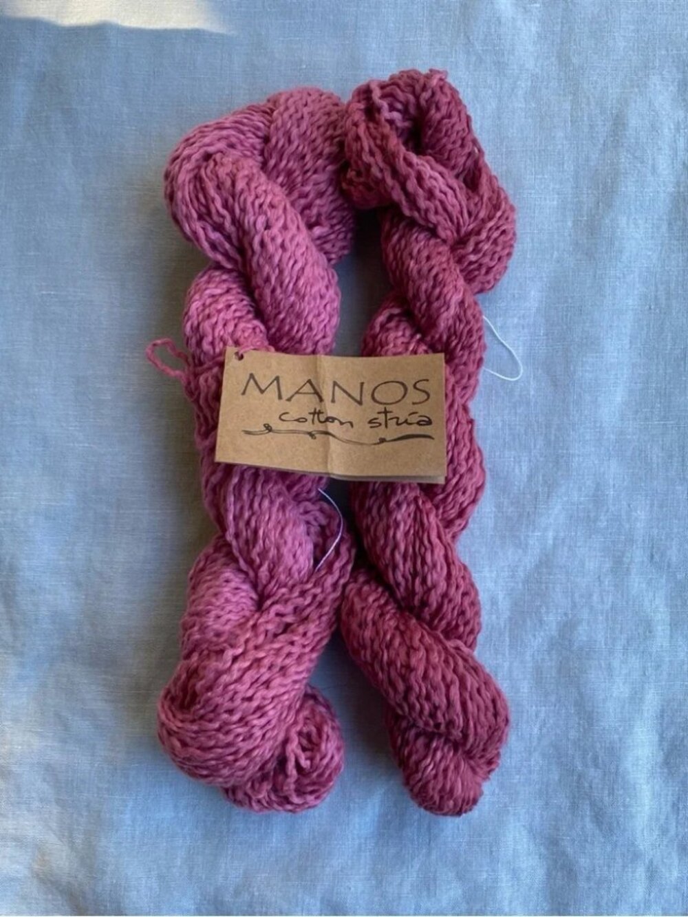 1.5 Manos del Uruguay Cotton Stria 50g pinks 100% cotton yarn skein hanks